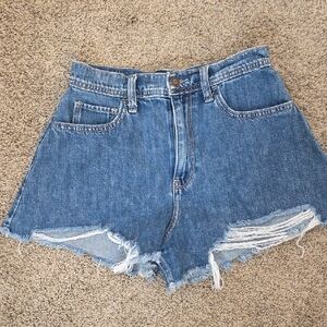 Hollister Blue Denim Women Shorts